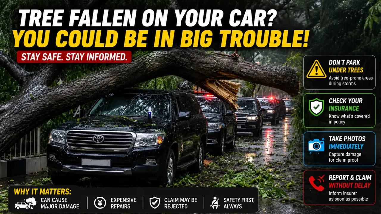 Mumbai Red Alert: Tree Falls Near Ambani Convoy! Are Luxury SUVs Really Safe During Heavy Rain?
