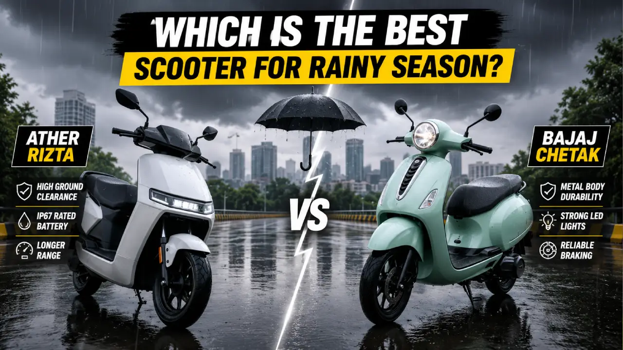 Ather Rizta vs Bajaj Chetak: Which Electric Scooter Is Safer in Monsoon? Price, Range & Rain Performance