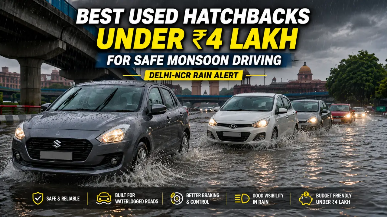 Delhi-NCR Rain Alert: Best Used Hatchback Cars Under ₹4 Lakh for Safe Monsoon Driving