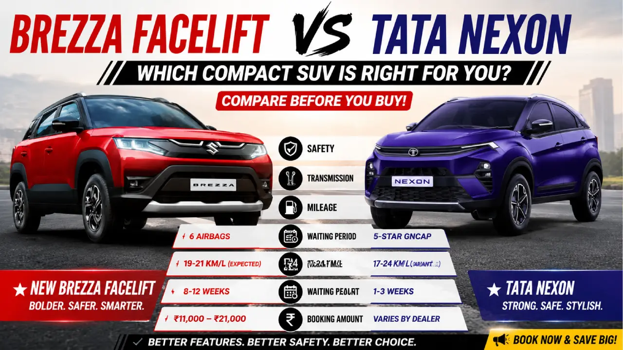 New Brezza Facelift vs Tata Nexon: Which SUV Offers Better Value Before You Buy?