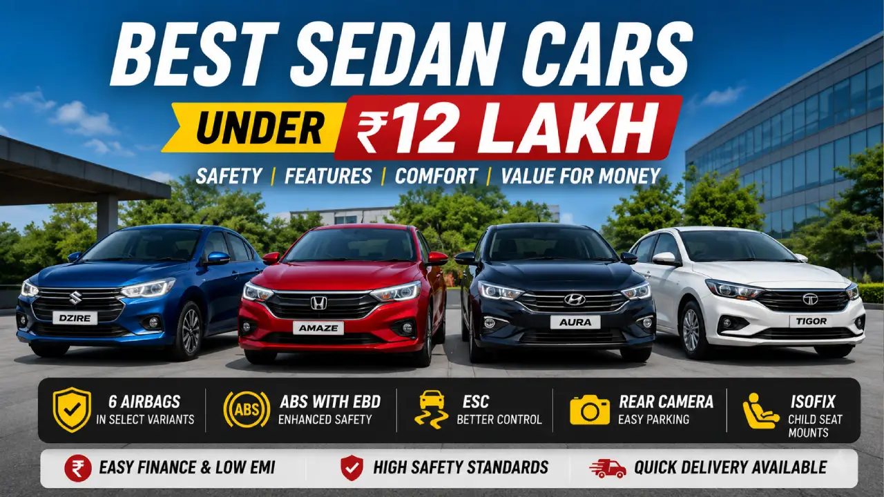 Buy a Premium Sedan Under ₹12 Lakh with Easy EMI, 6 Airbags & Great Deals -Best Family Cars 2026